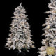 Árbol de navidad artificial nevado con 400 luces LED y 1299 ramas Ø130 x 210 cm