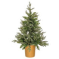 Árbol de navidad artificial verde en macetero estriado dorado con 345 ramas Ø82 x 120 cm