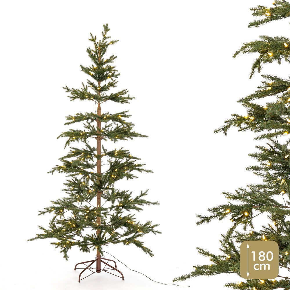 Árbol de navidad artificial con 200 luces LED cálidas y 211 ramas Ø92 x 180 cm