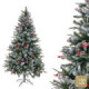 Árbol de navidad artificial nevado con piñas y acebo de 690 ramas Ø110 x 180 cm