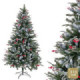 Árbol de navidad artificial nevado con piñas y acebo de 1056 ramas Ø125 x 210 cm