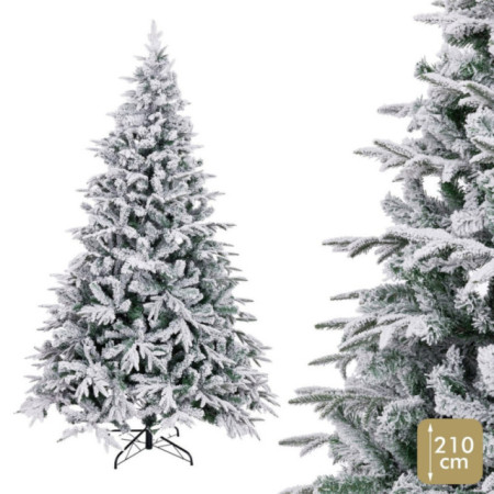 Árbol de navidad artificial nevado con 873 ramas plegables Ø133 x 210 cm