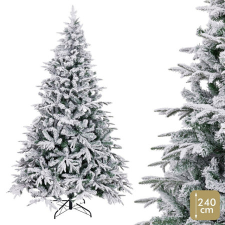 Árbol de navidad artificial nevado de gran frondosidad con 1253 ramas Ø148 x 240 cm