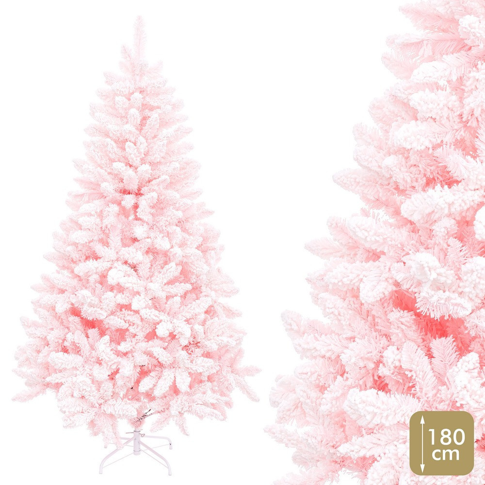 Árbol de navidad artificial rosa con 780 ramas plegables Ø113 x 180 cm