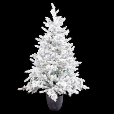 Árbol de navidad artificial nevado en maceta con piñas y 194 ramas Ø80 x 120 cm