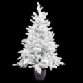 Árbol de navidad artificial nevado en maceta con piñas y 194 ramas Ø80 x 120 cm