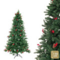 Árbol de navidad artificial verde con piñas y acebo de 385 ramas Ø94 x 150 cm