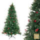 Árbol de navidad artificial verde con piñas y acebo de 869 ramas Ø122 x 210 cm