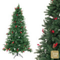 Árbol de navidad artificial verde con piñas y acebo de 869 ramas Ø122 x 210 cm