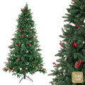 Árbol de navidad artificial verde con piñas y acebo de 1229 ramas Ø137 x 240 cm