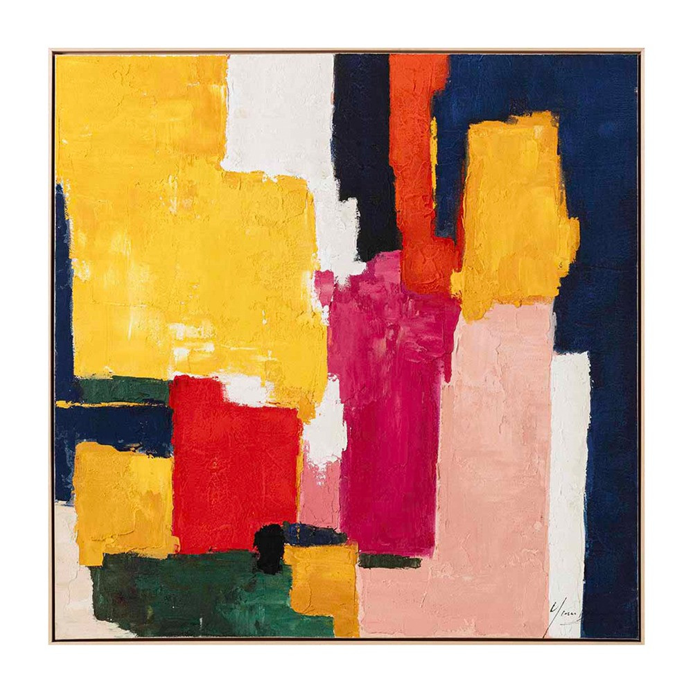 Cuadro pintura abstracto multicolor 120 x 120 x 5,2 cm