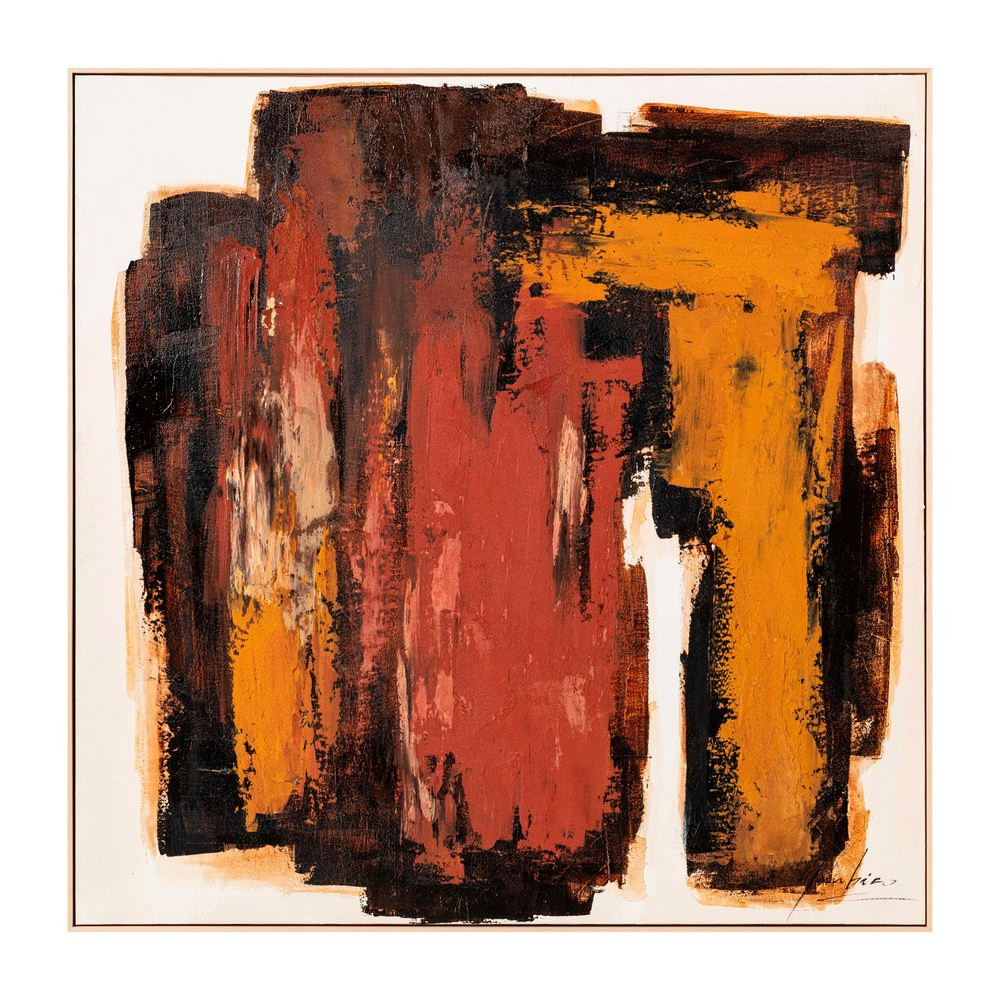 Cuadro pintura abstracto terracota 120 x 120 x 5,2 cm