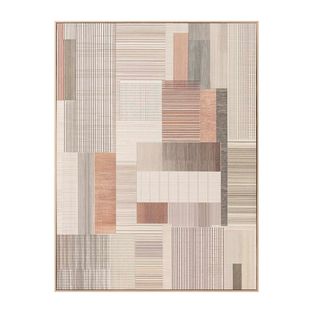 Cuadro impresión con marco beige abstracto 80 x 120 x 4,5 cm