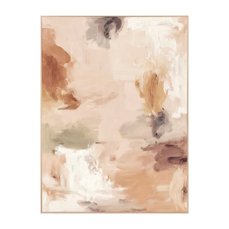 Cuadro impresión con marco beige abstracto 80 x 120 x 3,8 cm