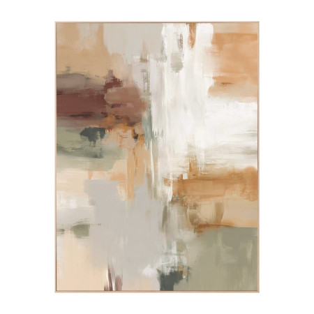 Cuadro impresión con marco beige abstracto 60 x 120 x 3,8 cm