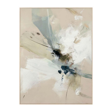 Cuadro impresión con marco beige abstracto 90 x 120 x 4,5 cm