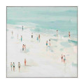 Cuadro pintura playa azul 80 x 80 x 3,8 cm