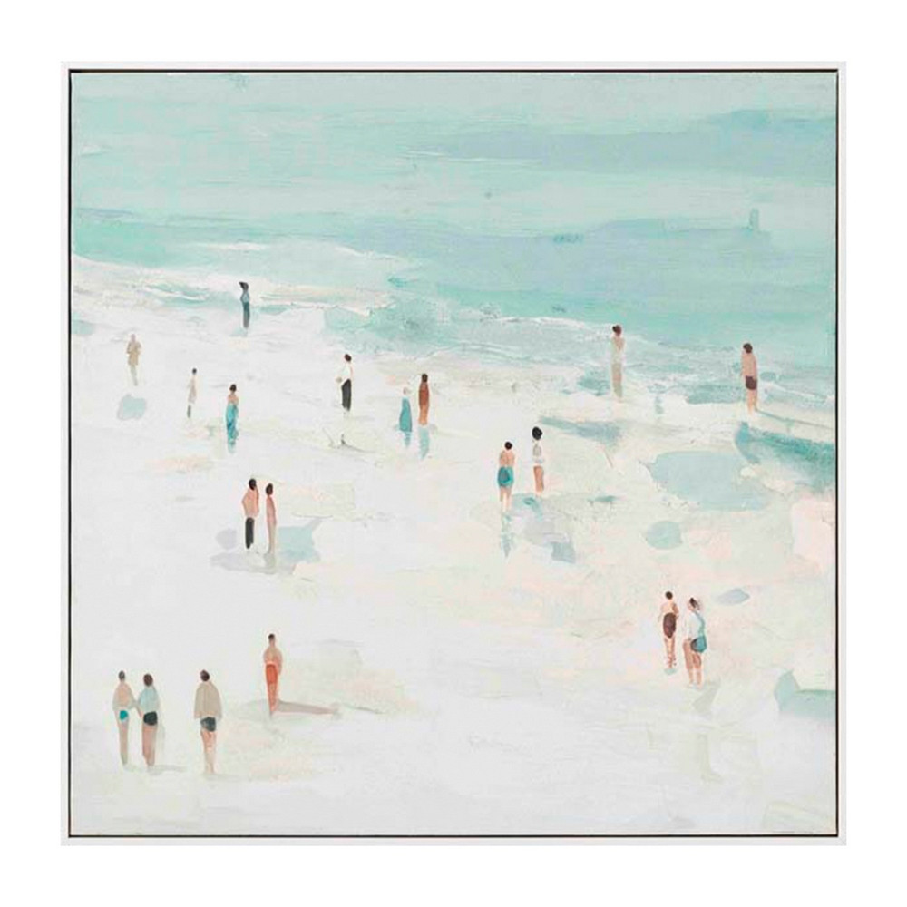 Cuadro pintura playa azul 80 x 80 x 3,8 cm