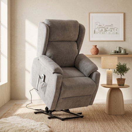 SILLON PWR LIFT 2 MOTORES MOD. BRIAR, TELA C/GRIS CLARO (CLEAR)