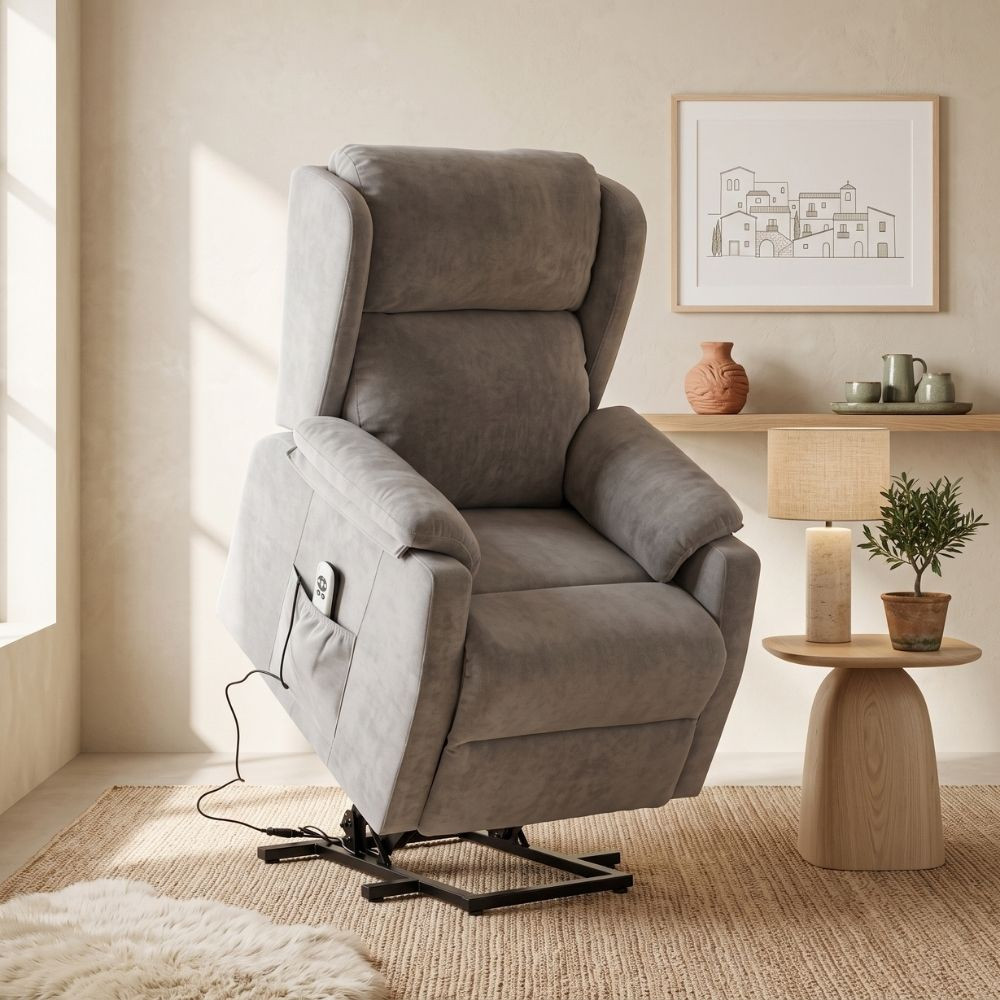 SILLON PWR LIFT 2 MOTORES MOD. BRIAR, TELA C/GRIS CLARO (CLEAR)