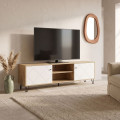 Mueble de televisión Bilbao Roble Artisan - Blanco 184 x 55 x 40 cm
