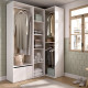 Closet de canto Suit Branco Natural Reversível 144,5x205x84,5 cm