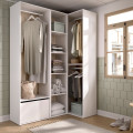 Cabina armadio angolare Suit - Bianco - Naturale 144,5 x 205 x 84,5 cm