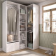 Eck-Kleiderschrank Suit Weiß Natur Wendbar 144,5x205x84,5 cm