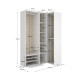 Cabina armadio angolare Suit Bianco Naturale Reversibile