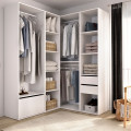 Offener Eck-Ankleide 4 Säulen Reversible Rückwand Suit Weiß und Natur 124 x 144,5 cm