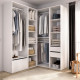 Vestidor de Rincón Suit 4 Columnas Blanco Reversible - fanmuebles
