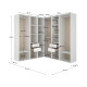 Dressing d'Angle Ouvert Suit 6 Colonnes Blanc Réversible 182x186 cm - fanmuebles