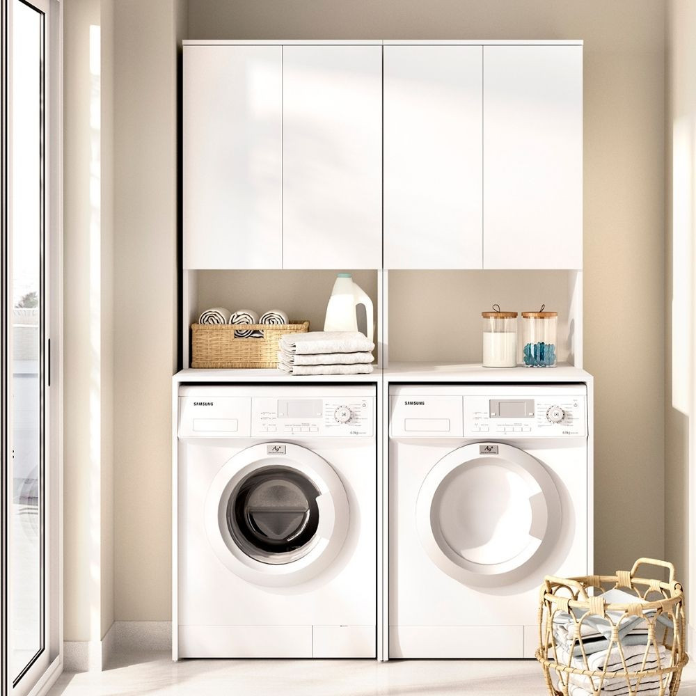 Conjunto doble lavadora y secadora Fit blanco 126,6 cm - fanmuebles