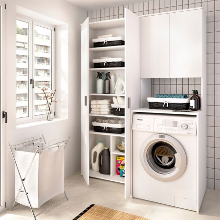 Waschküchen-Set mit 2-türigem Schrank Fit 124,3 cm - fanmuebles