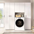 Composizione lavanderia per lavatrice e asciugatrice con 2 armadi Fit bianca 163,3 x 190 x 62 cm
