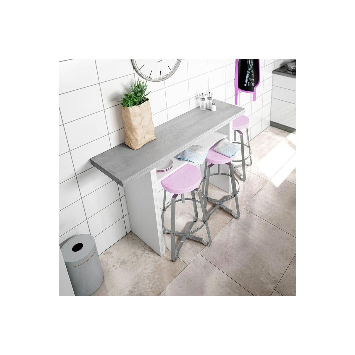 Ausziehbarer Konsolentisch TAVOLO 0L4587A, geschlossen.