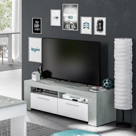 Fernsehmöbel AMBIT in Weißbeton Artik