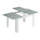 Mesa comedor extensible blanca Artik cemento KENDRA apertura