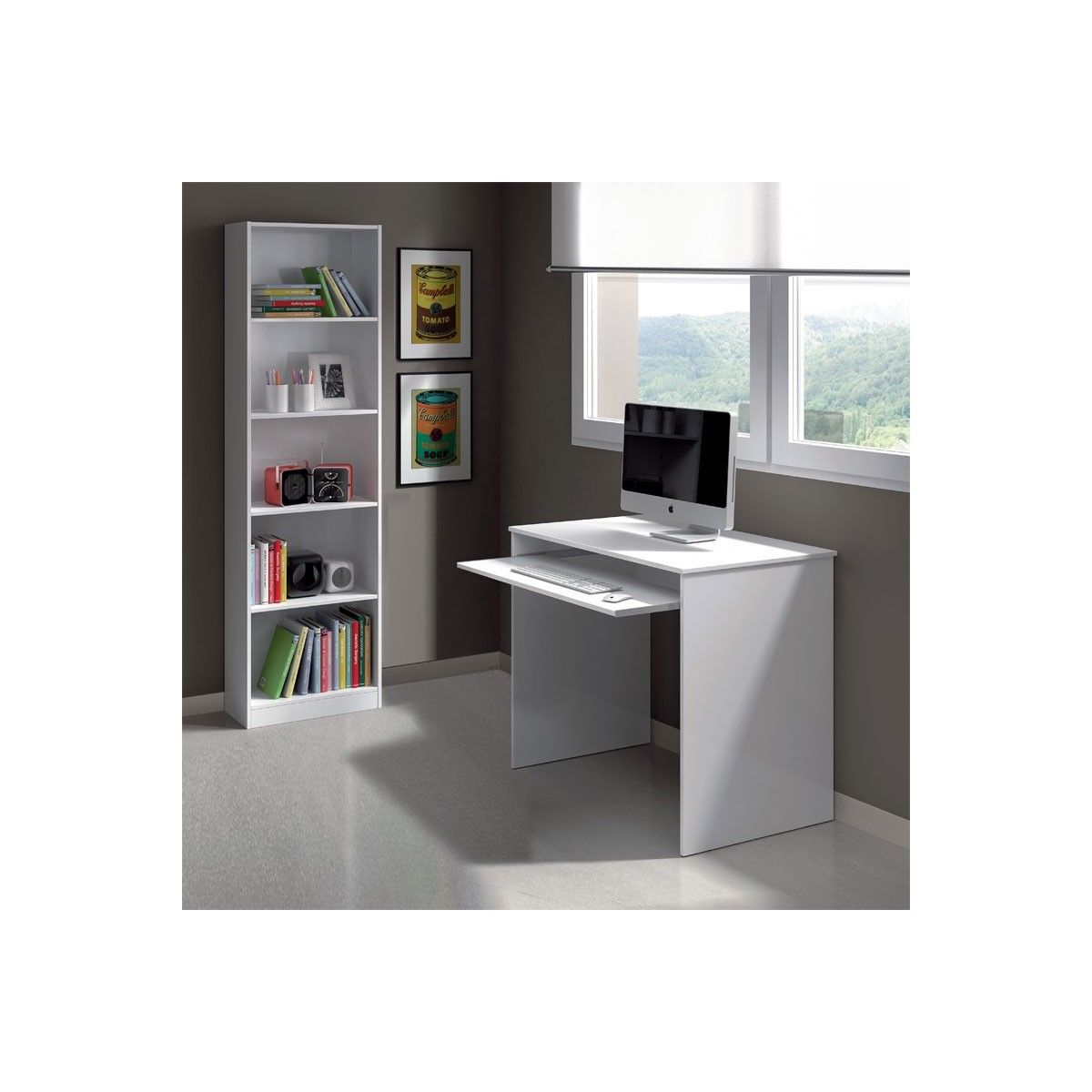 Secretária de Computador iJOY Branco Artik 002314A Ambiente