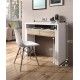 Table console bureau déplaçable blanc Artik MADRID Dimensions fermées