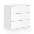 Commode blanche Low Cost avec 3 tiroirs 77 x 80 x 38 cm