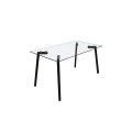 Mesa de jantar retangular fixa em vidro Lugo 140 x 75 x 80 cm