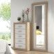 Cômoda de 5 gavetas Laura Cambrian - Branco ambiente