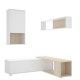Mueble salón Obi esquinero blanco brillo - Roble 130 - 120 cm