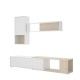 Wohnzimmermöbel Obi Eckschrank Weiß Glanz - Eiche 180 cm