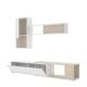 Meuble de salon Obi d'angle blanc brillant - Chêne 180 cm ouvert