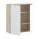 Armadio multifunzione Rox in rovere naturale bianco lucido aperto