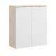 Armoire multifonction Rox chêne naturel blanc brillant