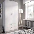 Armadio a 2 ante e 2 cassetti - Essen - Bianco 81 x 184 x 52 cm
