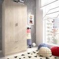 Kleiderschrank 2 Türen 2 Schubladen ESSEN - Natur 81 x 184 x 52 cm